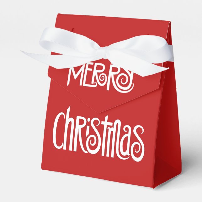Merry Christmas white Favor Box (Front Side)