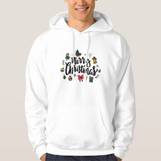 Merry Christmas White Hoodie (Front)