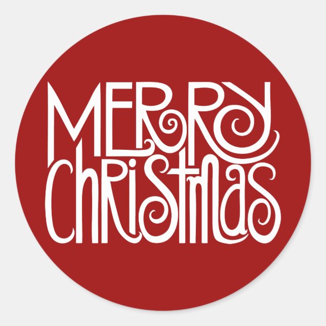 Merry Christmas White Sticker (Front)