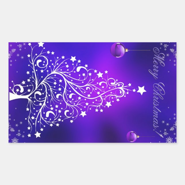 Merry christmas white tree sticker (Front)