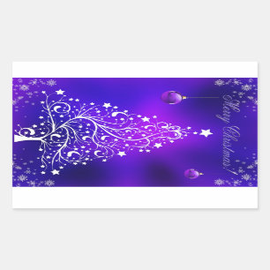 Merry christmas white tree sticker