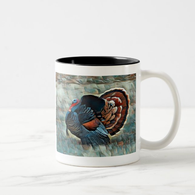 Merry Christmas Wild Turkey Mug à deux tons (Droit)