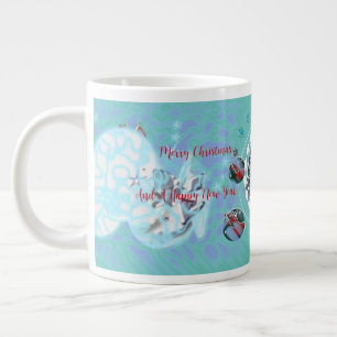 Merry Christmas Wind Santa Claus Sock Large Coffee Mug