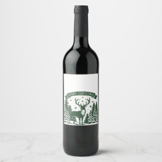 Merry Christmas Wine Label