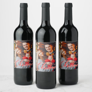 Merry Christmas Wine Labels