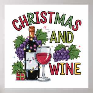 Merry Christmas wine party  Poster