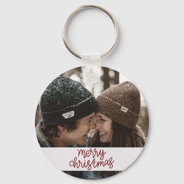 Merry Christmas Winter Couple Keychain (Front)