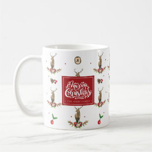 Merry Christmas Winter Deer Pattern Personalized Coffee Mug