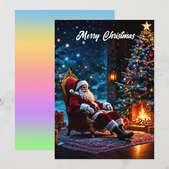 Merry Christmas winter festive Santa magic Invitation (Front/Back)