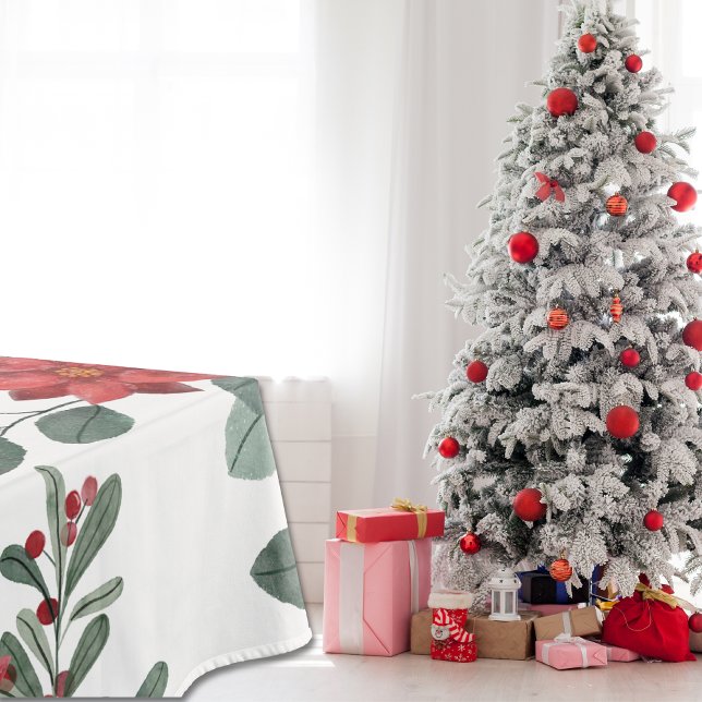 Merry Christmas Winter Floral Tablecloth (Creator Uploaded)