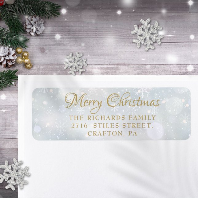 Merry Christmas Winter Frost Return Address (Merry Christmas Winter Frost Return Address Label)