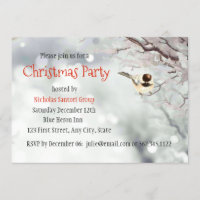 Merry Christmas Winter Frosty Trees Bird