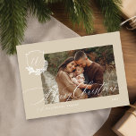Merry Christmas Winter Garland Monogram Photo Holiday Card<br><div class="desc">Embrace the holiday season with our winter garland monogram crest Christmas photo Merry Christmas holiday card. Our personalized card features our winter garland monogram crest design with your photo. Customize with family signature and monogram. Spread the love and cheer this winter with these stunning cards. Design by Moodthology Papery.</div>