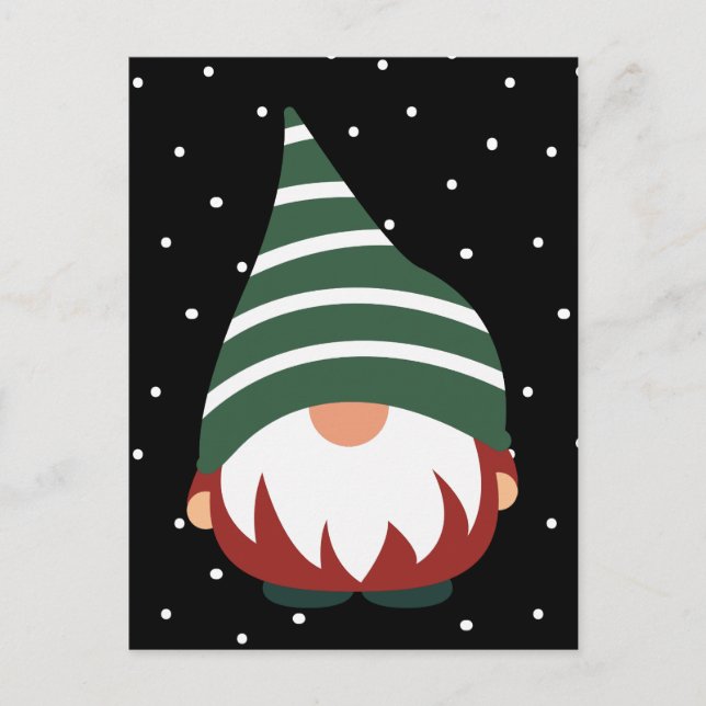 MERRY CHRISTMAS | Winter Holiday Gnome Postcard (Front)