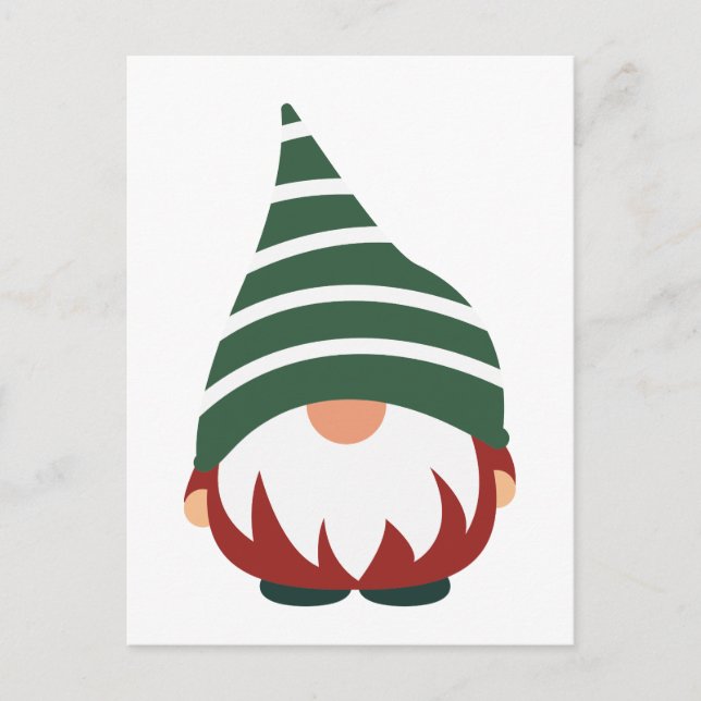 MERRY CHRISTMAS | Winter Holiday Gnome Postcard (Front)