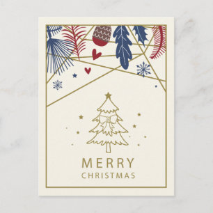 MERRY CHRISTMAS Winter Holiday Postcard