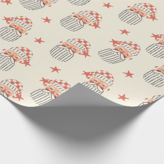 Merry Christmas winter party Santa face nursery  Wrapping Paper