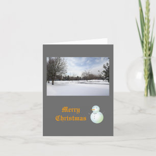 Merry Christmas,winter snow field Holiday Card
