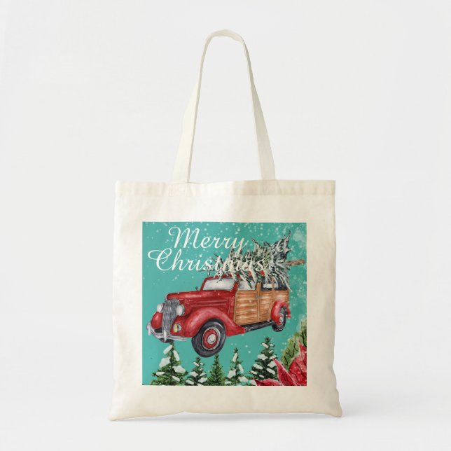 Merry Christmas Winter Snowfall Tote Bag (Front)
