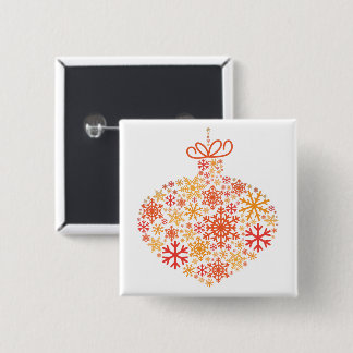 Merry Christmas Winter Snowflake Pattern 2 Inch Square Button