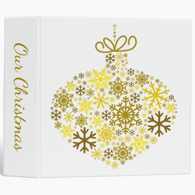 Merry Christmas Winter Snowflake Pattern Binder (Front/Spine)