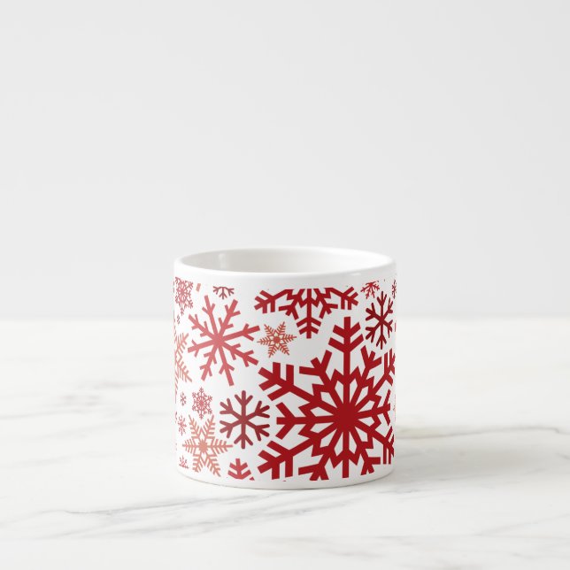 Merry Christmas Winter Snowflake Pattern Espresso Cup (Front)
