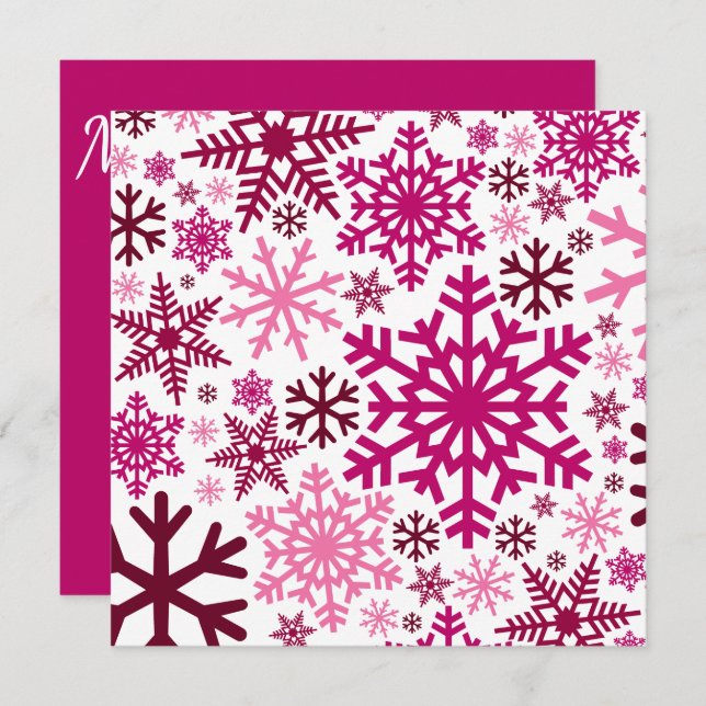 Merry Christmas Winter Snowflake Pattern Invitation (Front/Back)