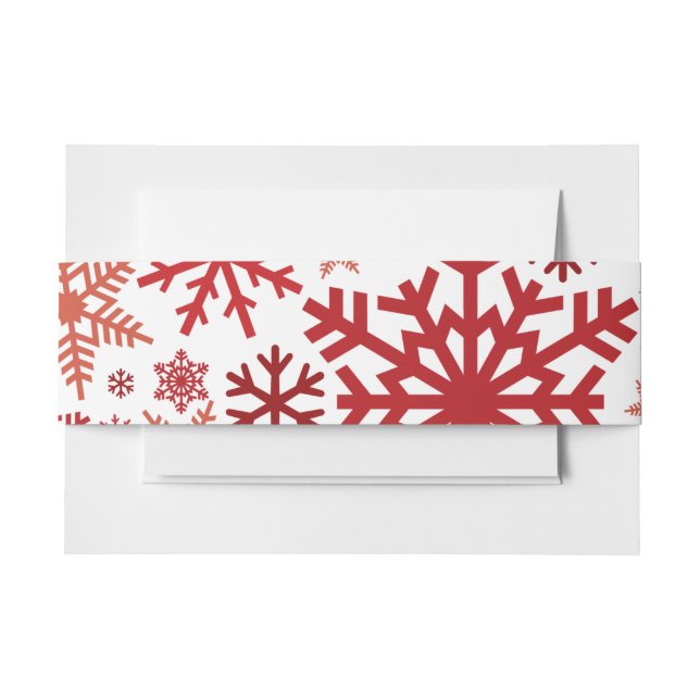 Merry Christmas Winter Snowflake Pattern Invitation Belly Band (Front Example)