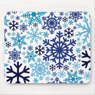 Merry Christmas Winter Snowflake Pattern Mouse Pad