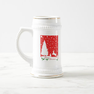 Merry Christmas Winter Snowflakes Beer Stein