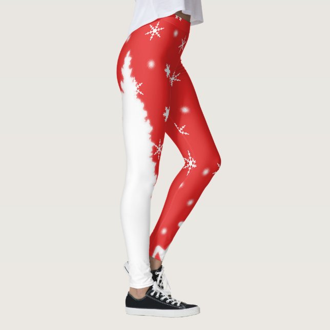 Merry Christmas Winter Snowflakes Leggings (Right)