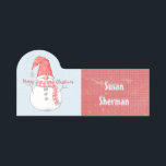 Merry Christmas Winter Snowman Snow Covered Name Tag<br><div class="desc">Jolly winter snowman to wish anyone a Merry Christmas!</div>
