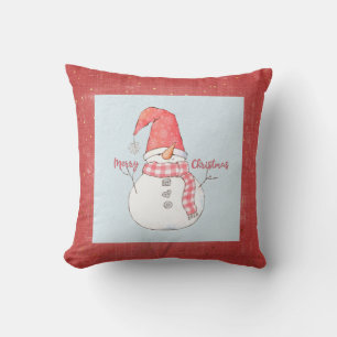 Merry Christmas Winter Snowman Year Keepsake  Throw Pillow