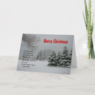 Merry Christmas-Winter Snowy Landscape/with Quote Holiday Card