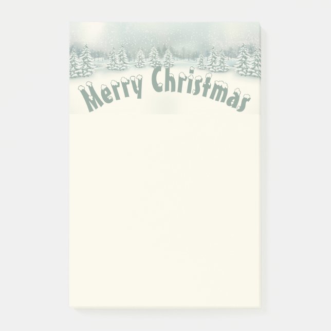 Merry Christmas Winter Trees Post-it Notes (Front)