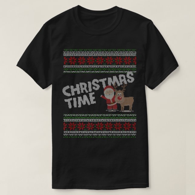 Merry Christmas Winter Ugly Christmas Sweater Sant (Design Front)