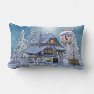 Merry Christmas Winter wonderland Lumbar Pillow