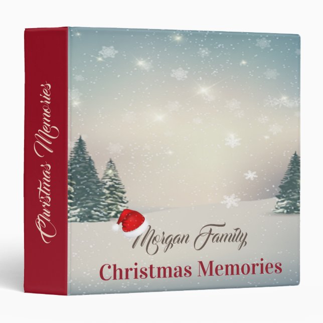 Merry Christmas,Winter Wonderland,Pine Trees Binder (Front/Spine)