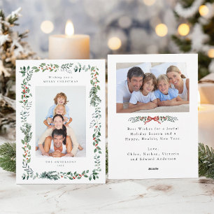 Merry Christmas Wish 2 Photo Holiday Card