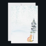 Merry Christmas Wishes Blank Fox Card<br><div class="desc">Celebrate the season with this rustic and retro Merry Christmas wishes notecard, featuring a cute watercolor fox and pine tree set against a serene snowy backdrop. The simple yet charming design combines vintage elements with a touch of modern elegance. Created by artist Victoria Grigaliunas of Do Tell A Belle, this...</div>