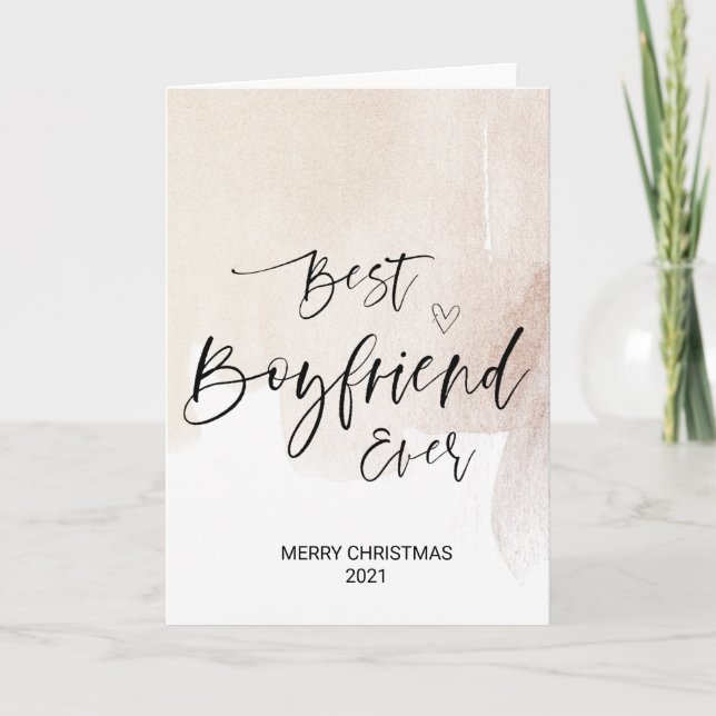 Merry Christmas Wishes For Best Boyfriend Xmas Card (Front)
