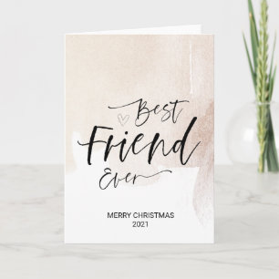 Merry Christmas Wishes For Best Friend Gold Xmas Card