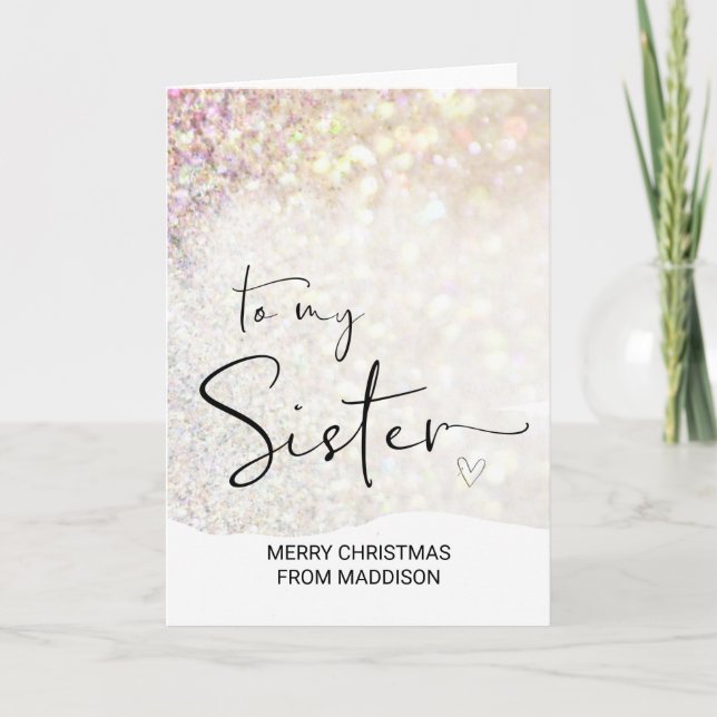 Merry Christmas Wishes Gift For Sister Xmas  Card (Front)