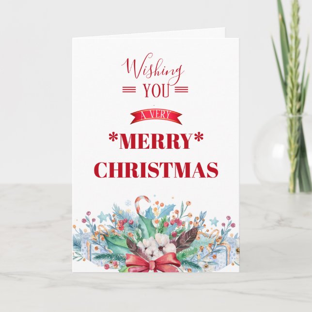 Merry Christmas Wishes Holiday Card (Front)