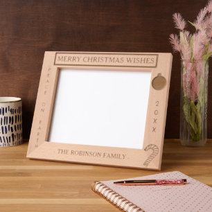 Merry Christmas Wishes Name 10 x 8 Photo Etched Frames