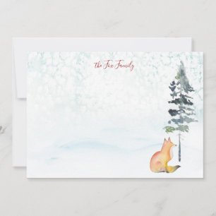 Merry Christmas Wishes Personalized Fox Card