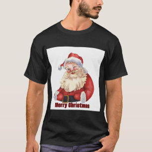 Merry Christmas Wishes Printed Peace Basic Dark T-Shirt