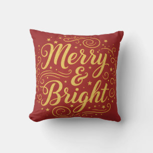 Merry Christmas Wishes to Brighten Throw Pillow