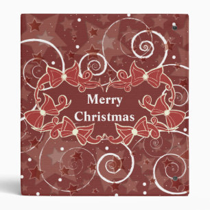 Merry Christmas wishes with bows and stars Binder