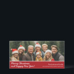 Merry Christmas with 1 horizontal panoramic photo Holiday Card<br><div class="desc">Merry Christmas and Happy New Year! Customize this with 1 photo and family name. Includes an option to add the first names of your family members.</div>